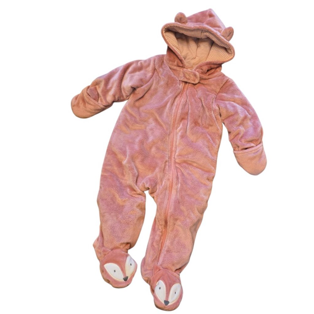 CARTERS Just One You Pink Bunting Footed Winter Snowsuit sz 9m LIKE NEW